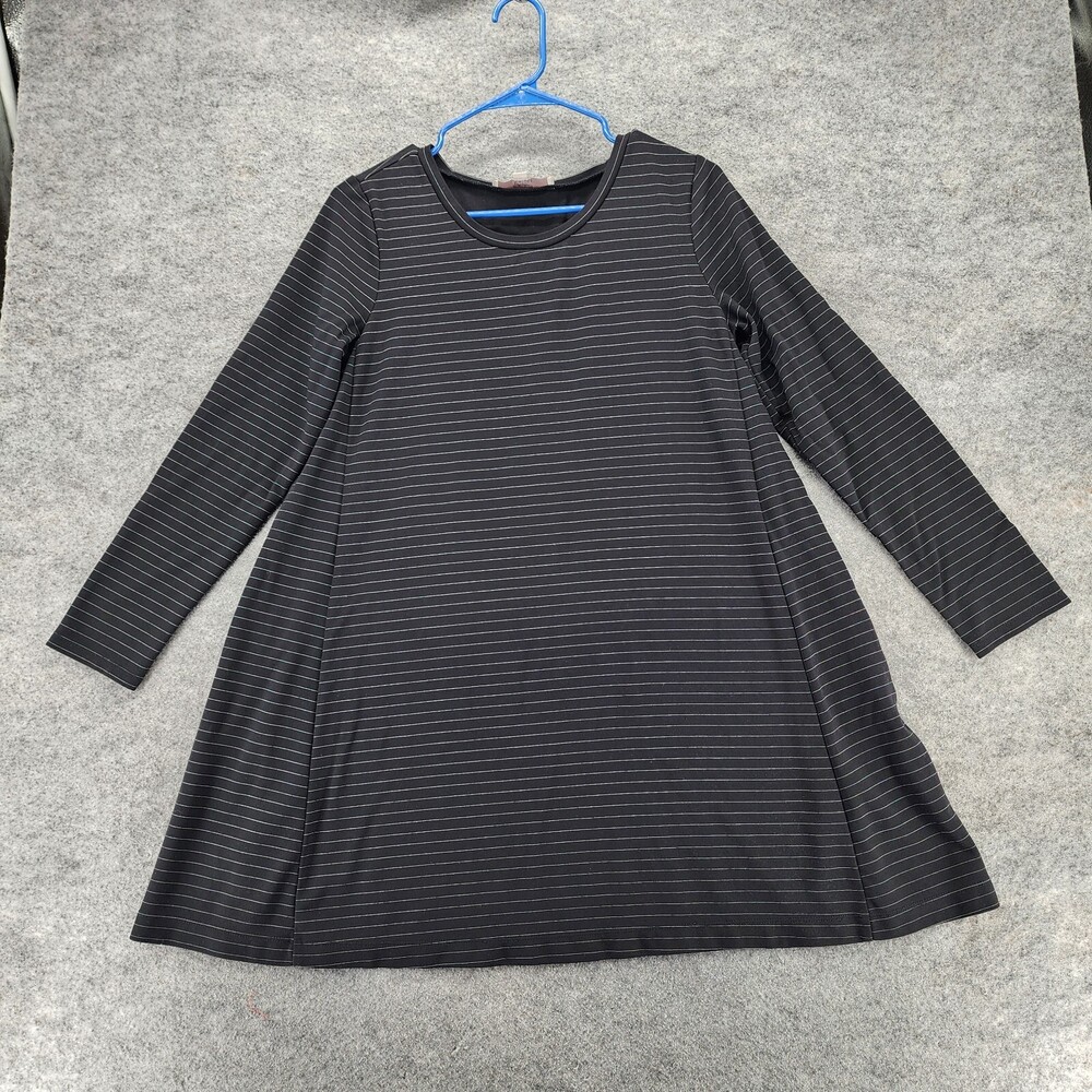 Ann Taylor Dress Womens Medium Black Striped Short A Line
